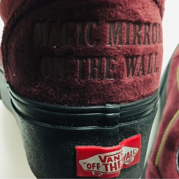 Vans Disney “Magic Mirror On The Wall” Platform Sneakers Size 8 Suede Burgundy - Picture 11 of 15